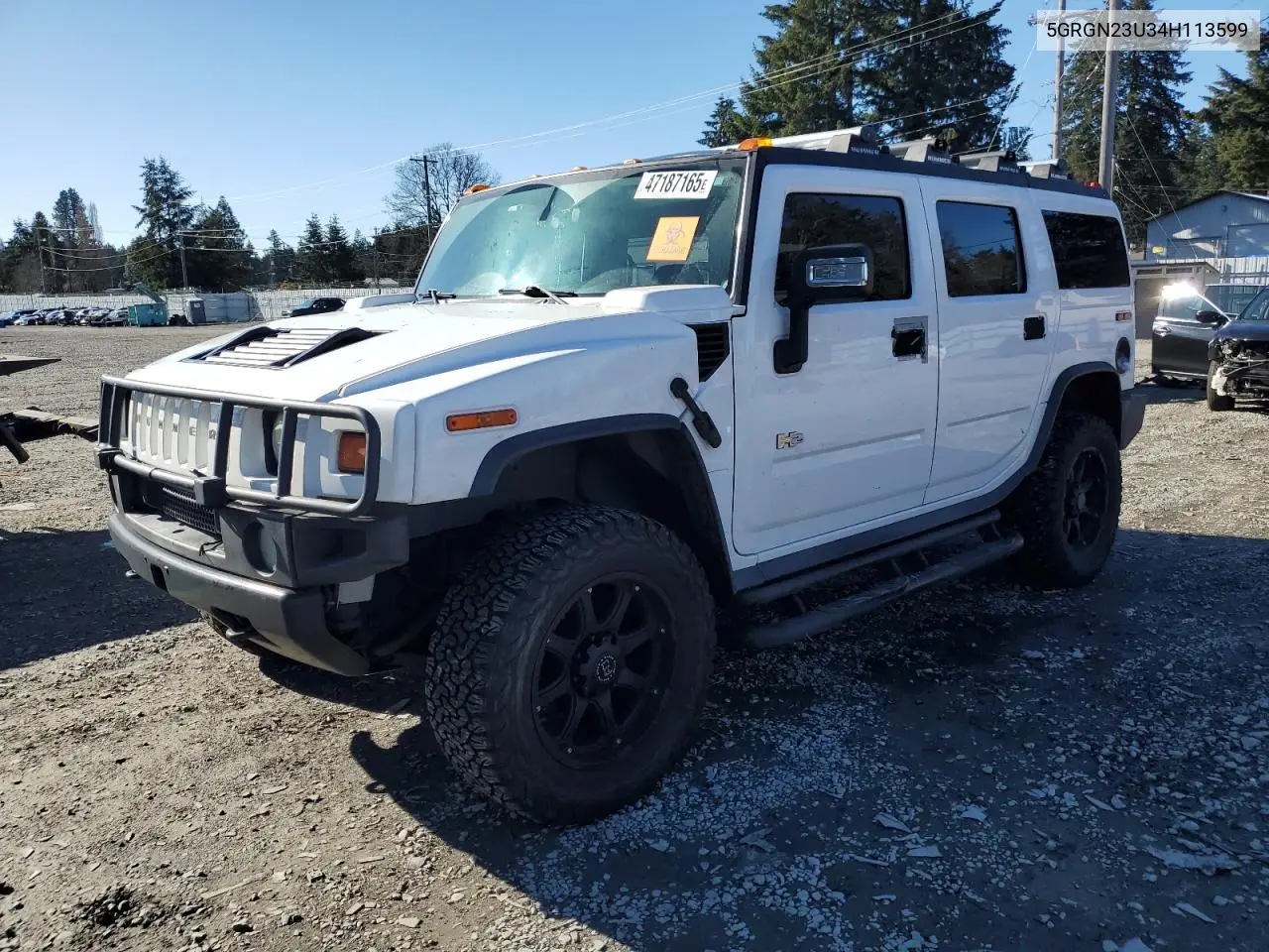 2004 Hummer H2 VIN: 5GRGN23U34H113599 Lot: 47187165