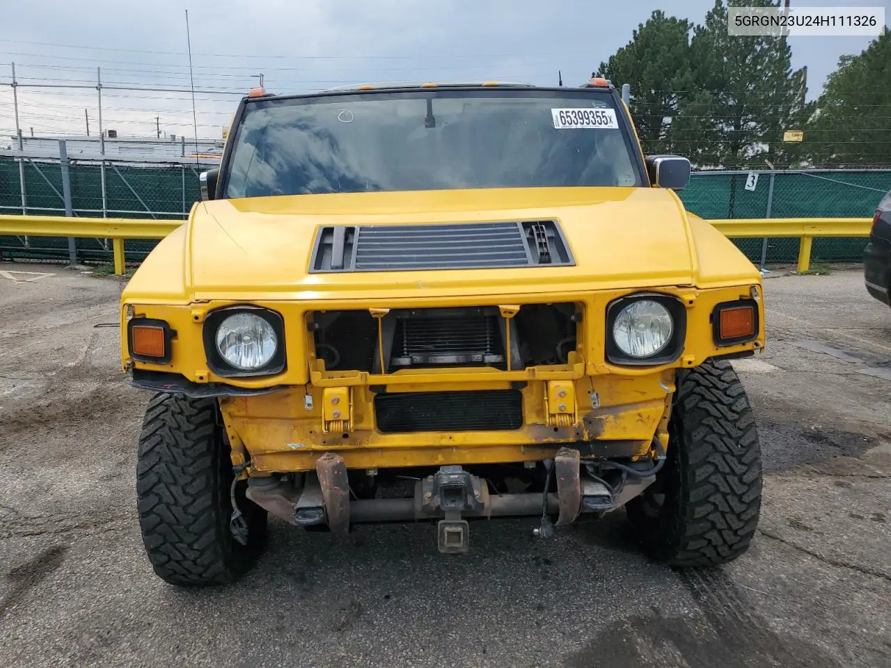 2004 Hummer H2 VIN: 5GRGN23U24H111326 Lot: 65399355
