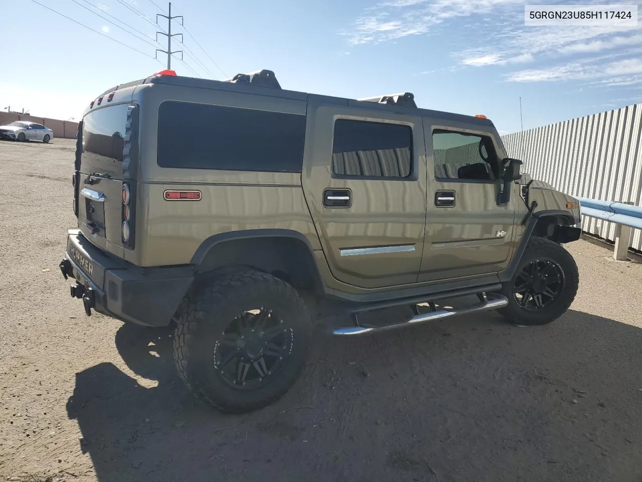 2005 Hummer H2 VIN: 5GRGN23U85H117424 Lot: 42545425