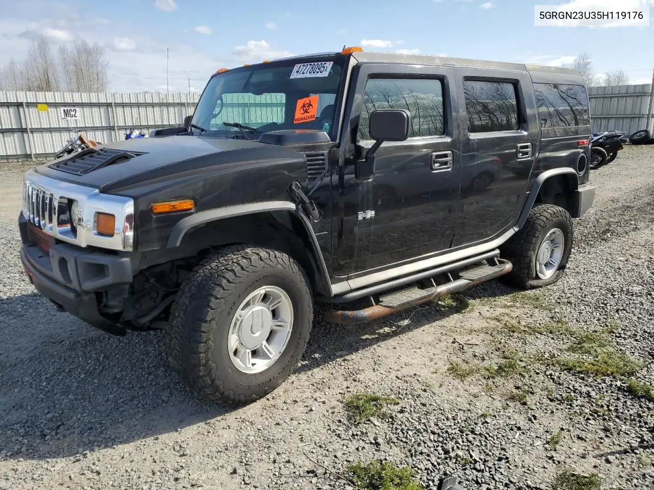2005 Hummer H2 VIN: 5GRGN23U35H119176 Lot: 47278095