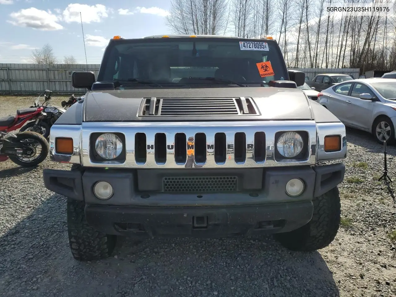 2005 Hummer H2 VIN: 5GRGN23U35H119176 Lot: 47278095
