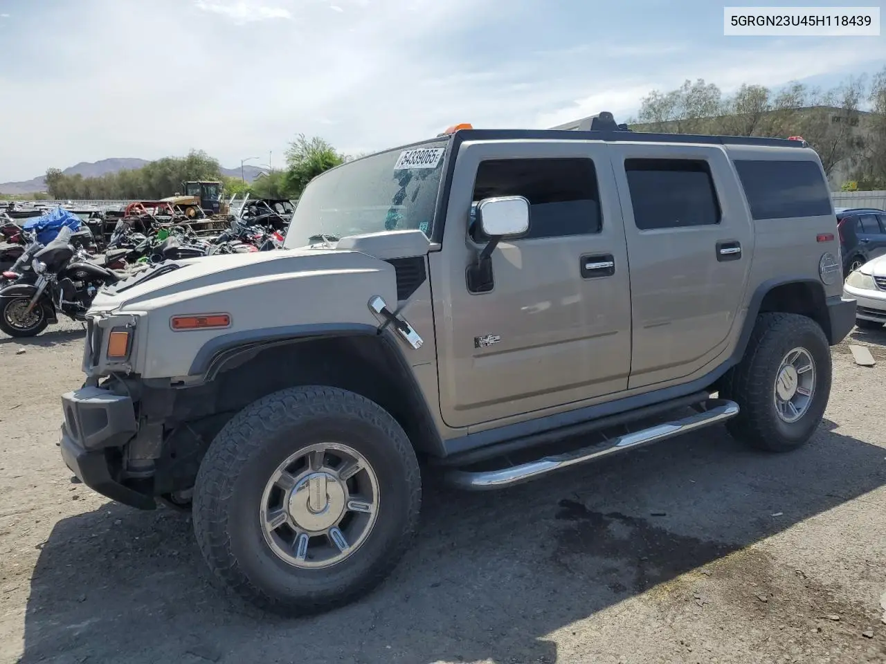 2005 Hummer H2 VIN: 5GRGN23U45H118439 Lot: 54339065
