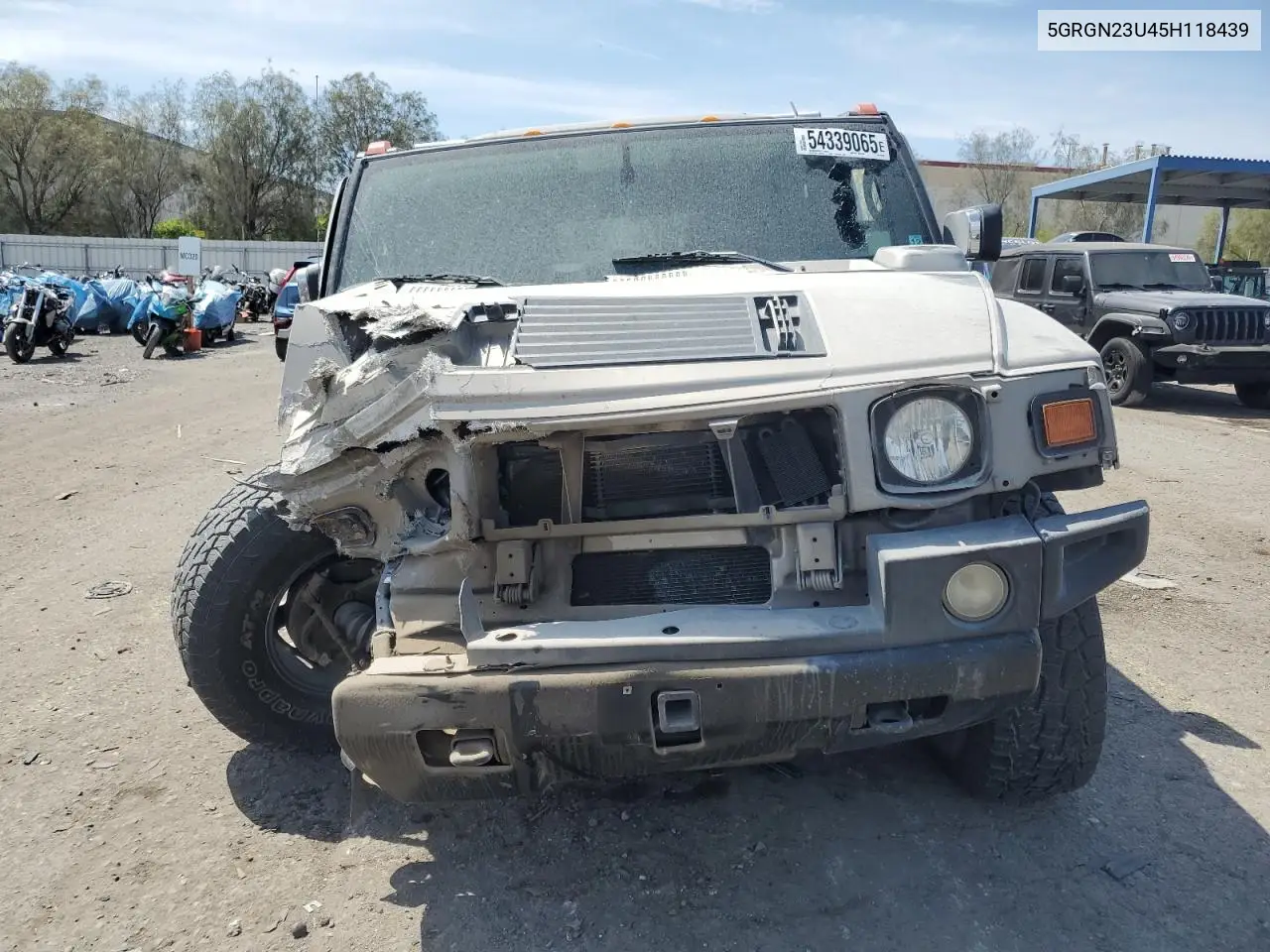 2005 Hummer H2 VIN: 5GRGN23U45H118439 Lot: 54339065