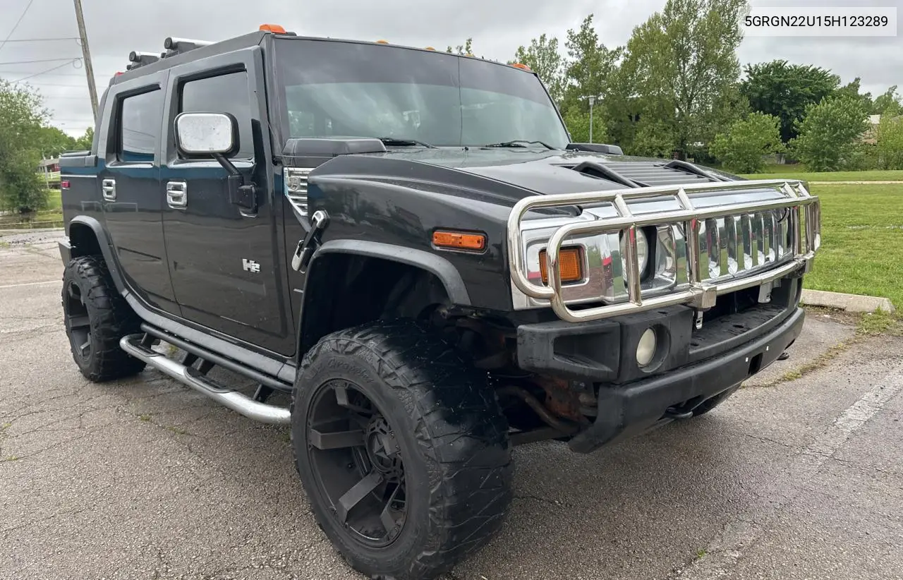 2005 Hummer H2 Sut VIN: 5GRGN22U15H123289 Lot: 55254575