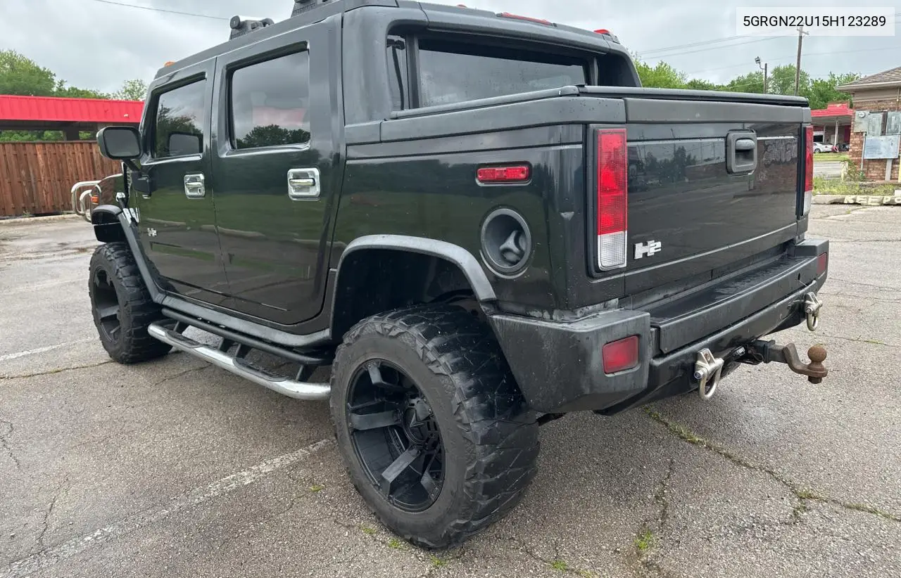 2005 Hummer H2 Sut VIN: 5GRGN22U15H123289 Lot: 55254575