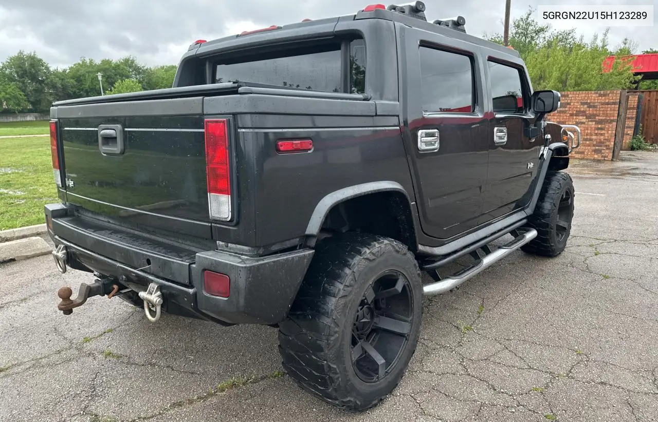 2005 Hummer H2 Sut VIN: 5GRGN22U15H123289 Lot: 55254575