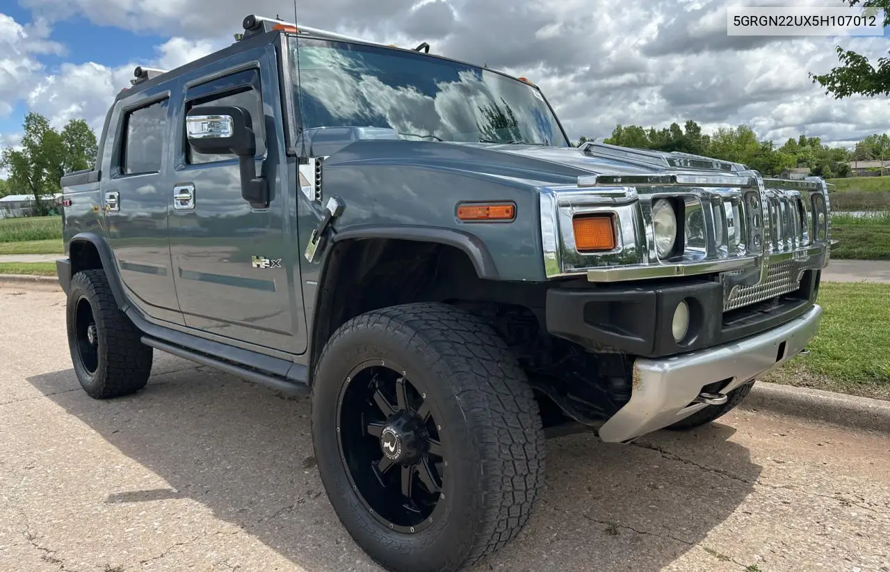 2005 Hummer H2 Sut VIN: 5GRGN22UX5H107012 Lot: 56375055