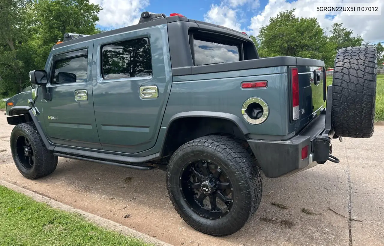 2005 Hummer H2 Sut VIN: 5GRGN22UX5H107012 Lot: 56375055