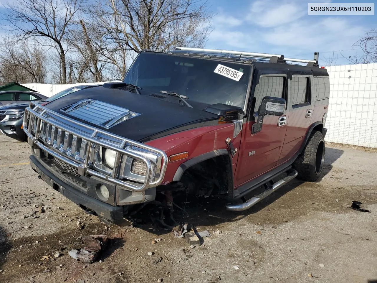 2006 Hummer H2 VIN: 5GRGN23UX6H110203 Lot: 43795195
