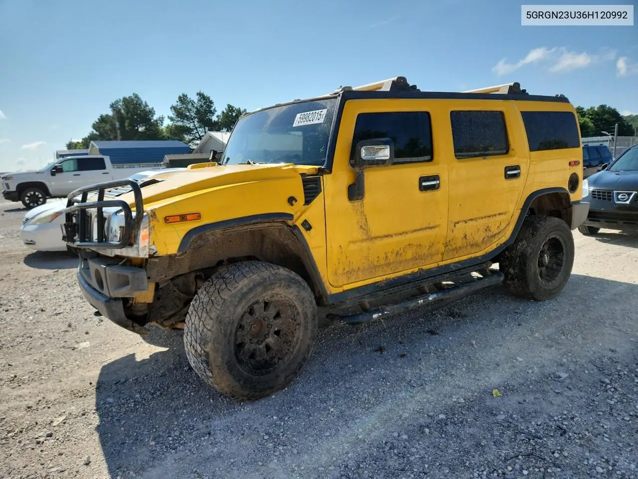 2006 Hummer H2 VIN: 5GRGN23U36H120992 Lot: 59982015