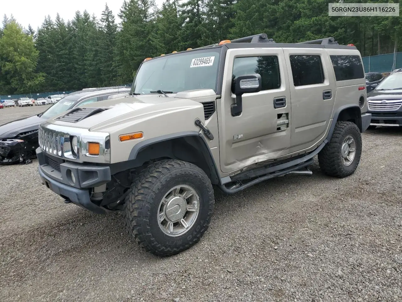 2006 Hummer H2 VIN: 5GRGN23U86H116226 Lot: 63299465