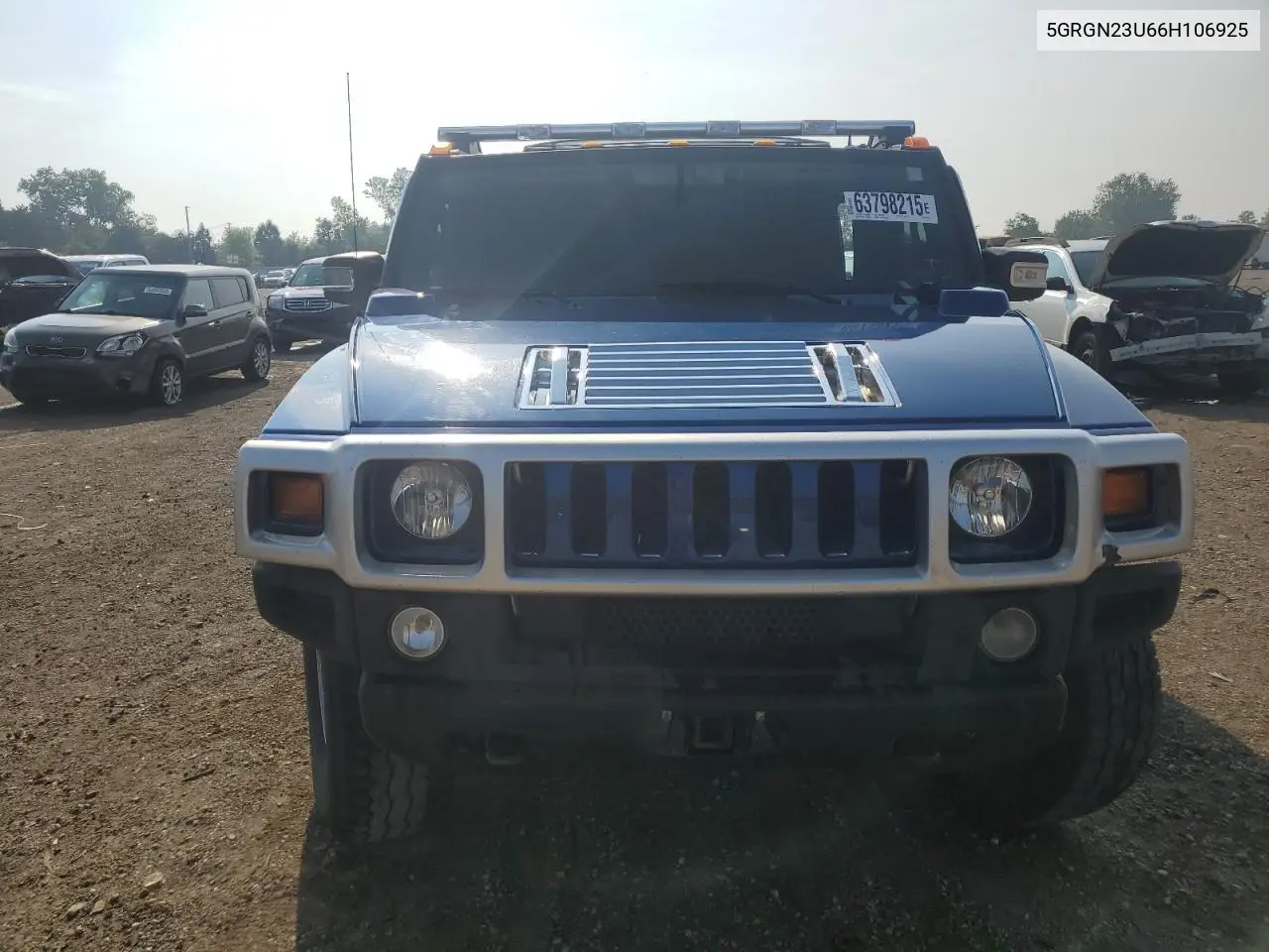 2006 Hummer H2 VIN: 5GRGN23U66H106925 Lot: 63798215