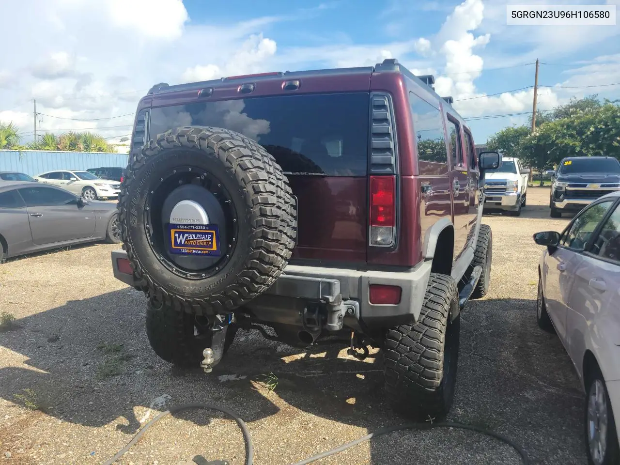 2006 Hummer H2 VIN: 5GRGN23U96H106580 Lot: 66244295