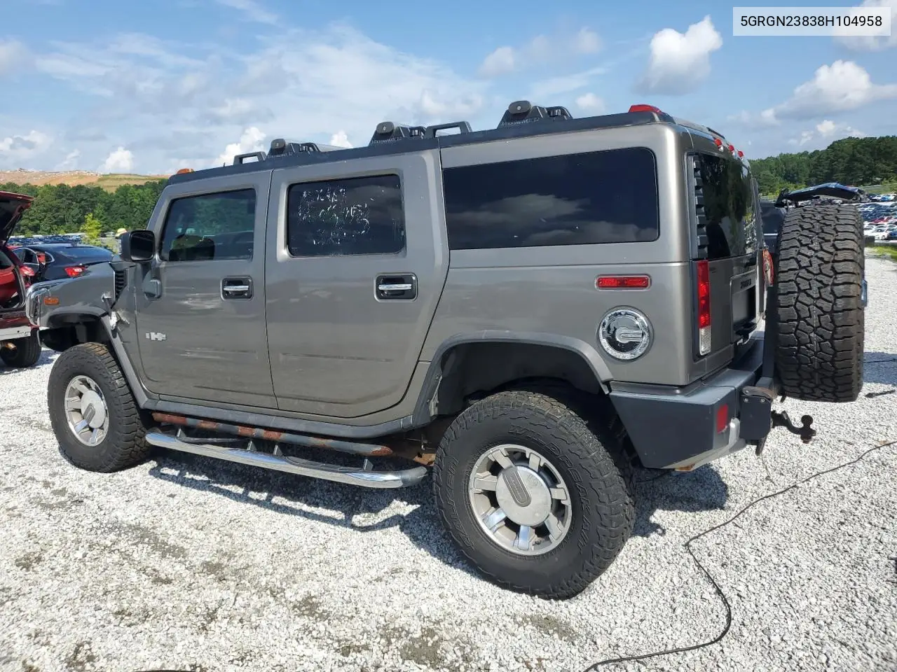 2008 Hummer H2 VIN: 5GRGN23838H104958 Lot: 64460145