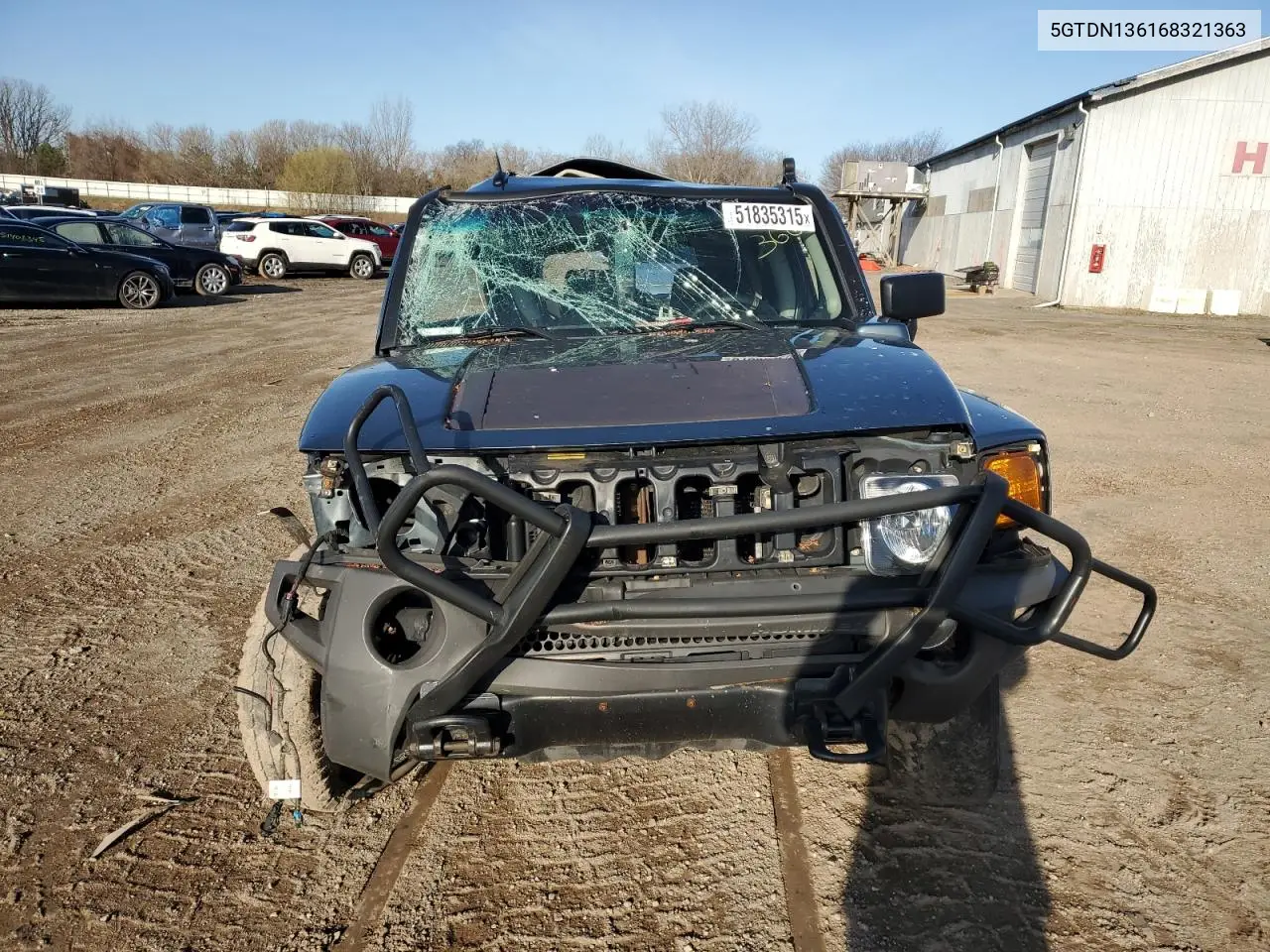 2006 Hummer H3 VIN: 5GTDN136168321363 Lot: 51835315