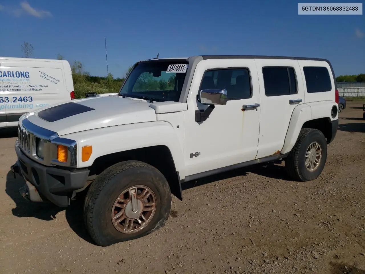2006 Hummer H3 VIN: 5GTDN136068332483 Lot: 56418835
