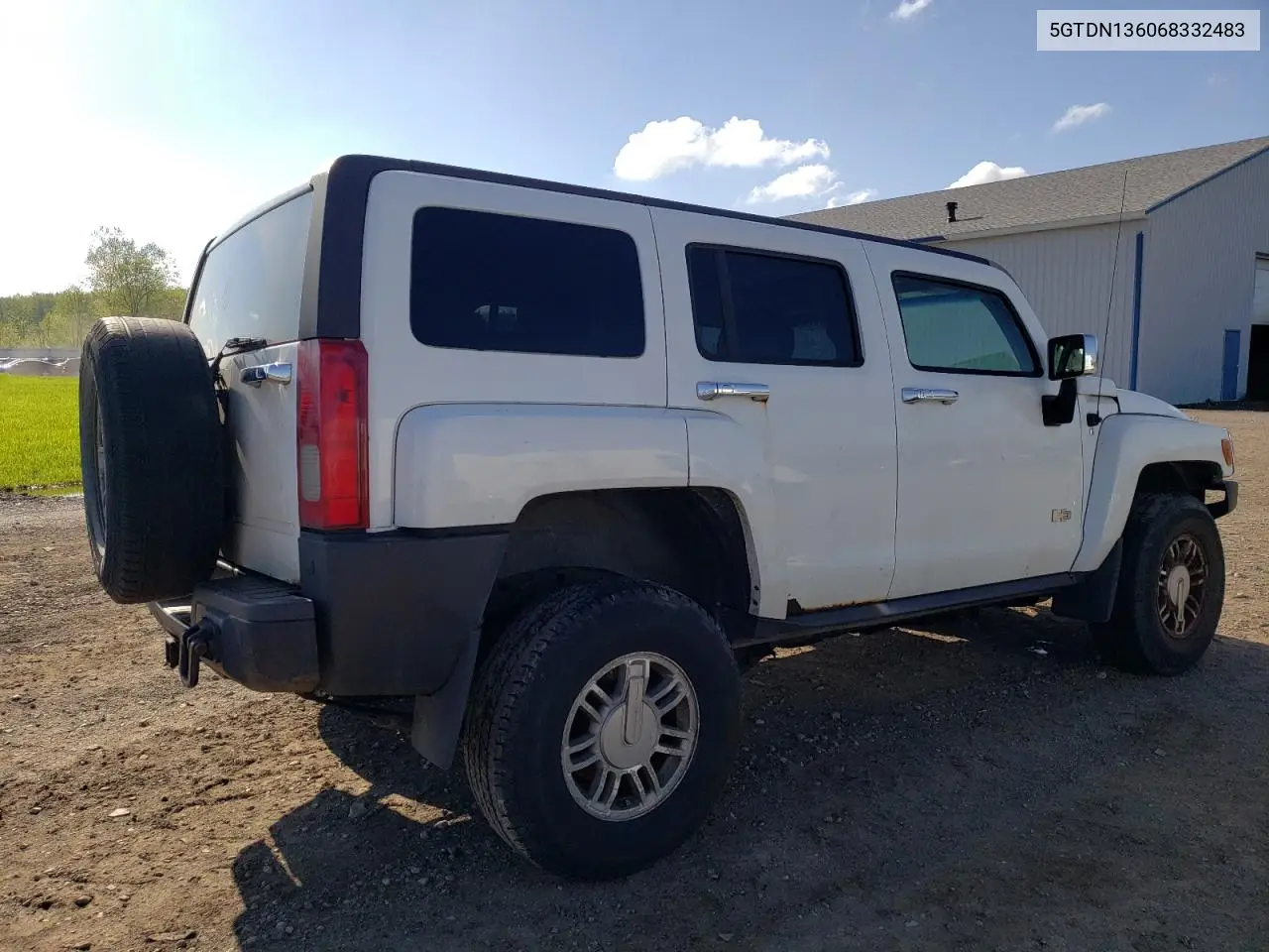 2006 Hummer H3 VIN: 5GTDN136068332483 Lot: 56418835