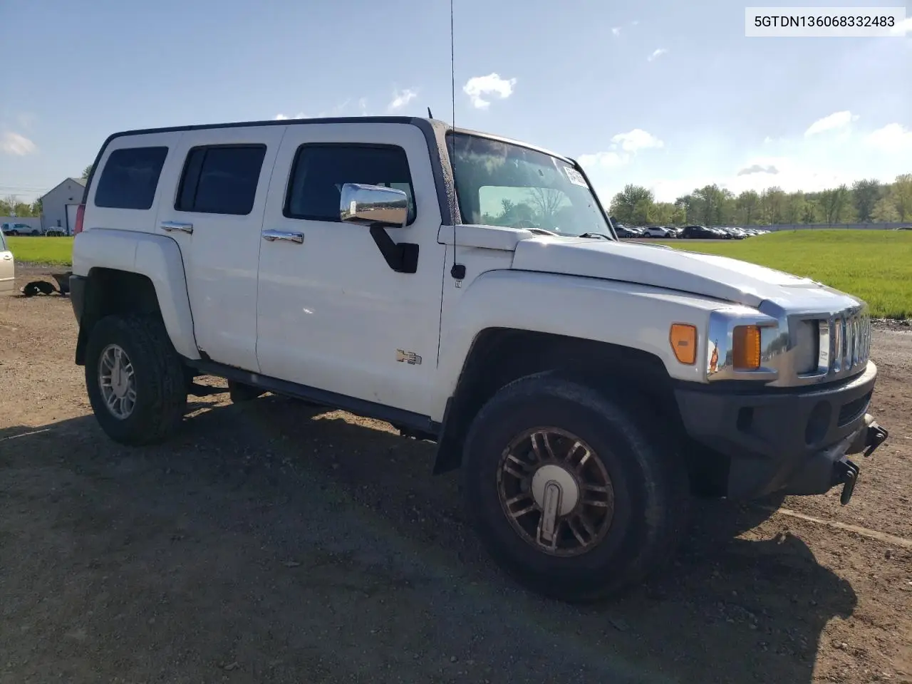 2006 Hummer H3 VIN: 5GTDN136068332483 Lot: 56418835