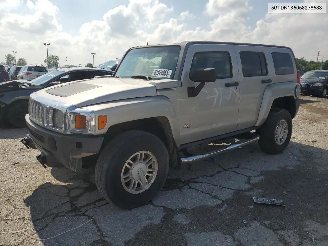 2006 Hummer H3 VIN: 5GTDN136068278683 Lot: 63924965
