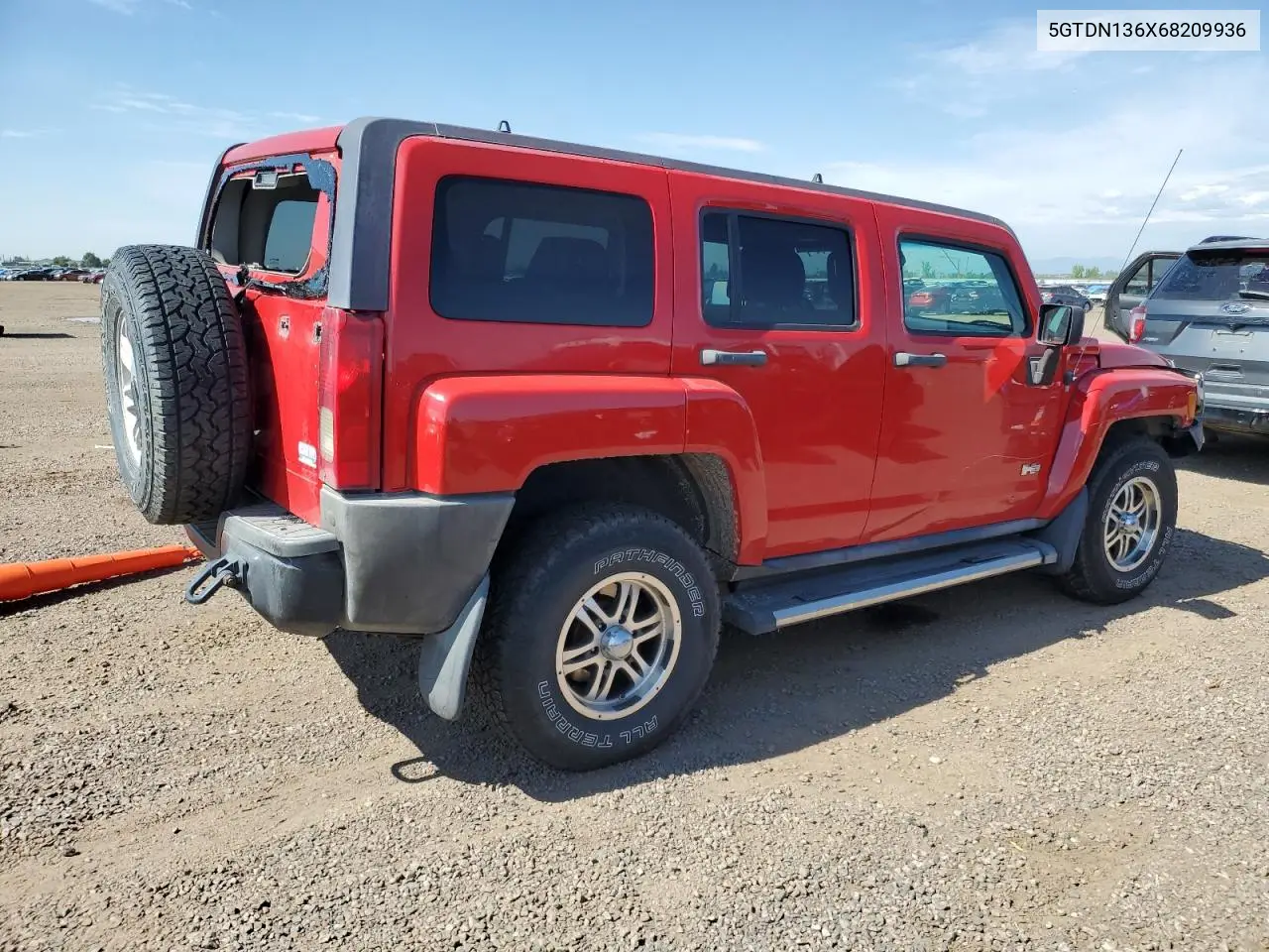 2006 Hummer H3 VIN: 5GTDN136X68209936 Lot: 65783735