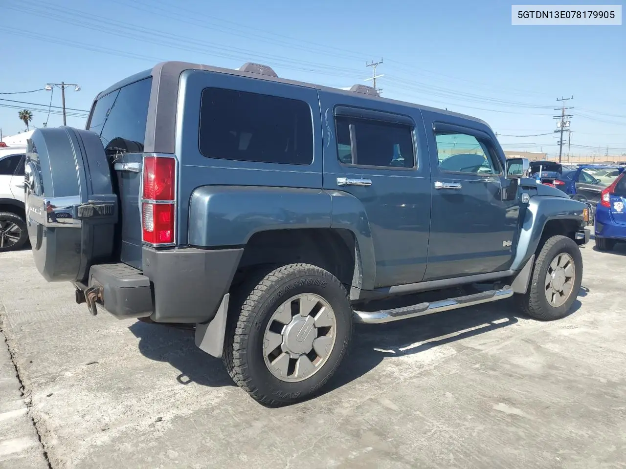 2007 Hummer H3 VIN: 5GTDN13E078179905 Lot: 52136345