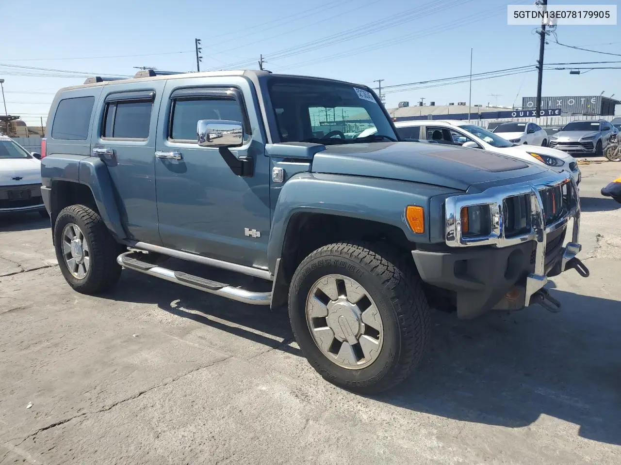 2007 Hummer H3 VIN: 5GTDN13E078179905 Lot: 52136345