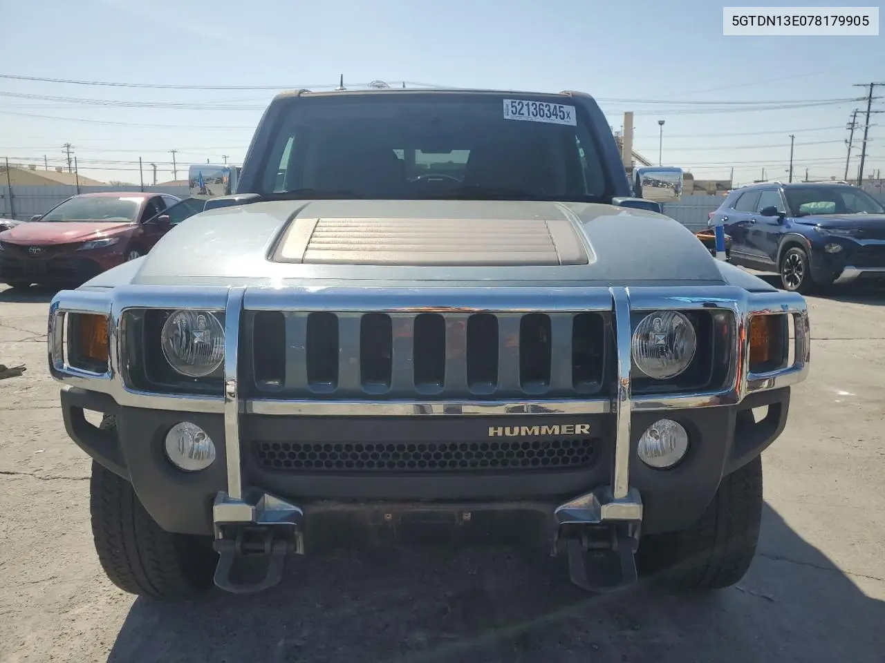 2007 Hummer H3 VIN: 5GTDN13E078179905 Lot: 52136345