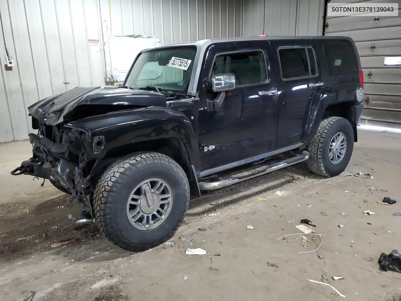 2007 Hummer H3 VIN: 5GTDN13E378139043 Lot: 52775515