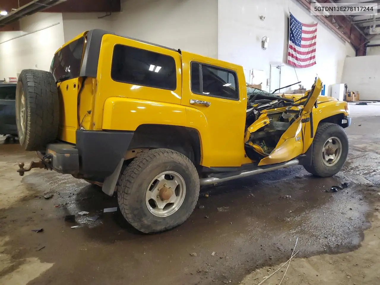 2007 Hummer H3 VIN: 5GTDN13E278117244 Lot: 53061795