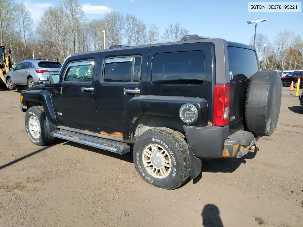 2007 Hummer H3 VIN: 5GTDN13E678195221 Lot: 53289125