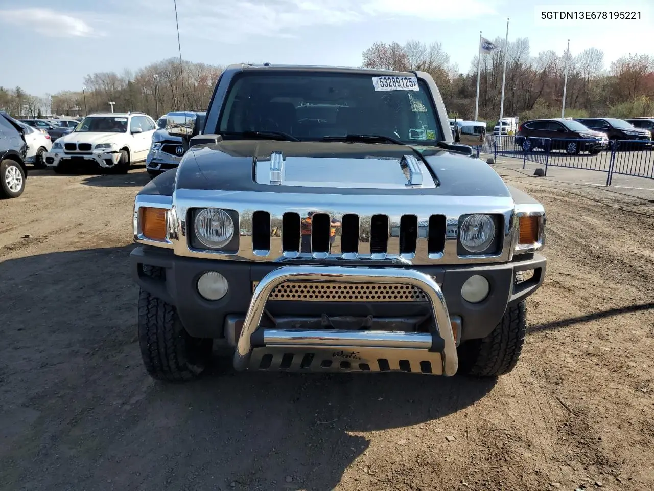 2007 Hummer H3 VIN: 5GTDN13E678195221 Lot: 53289125