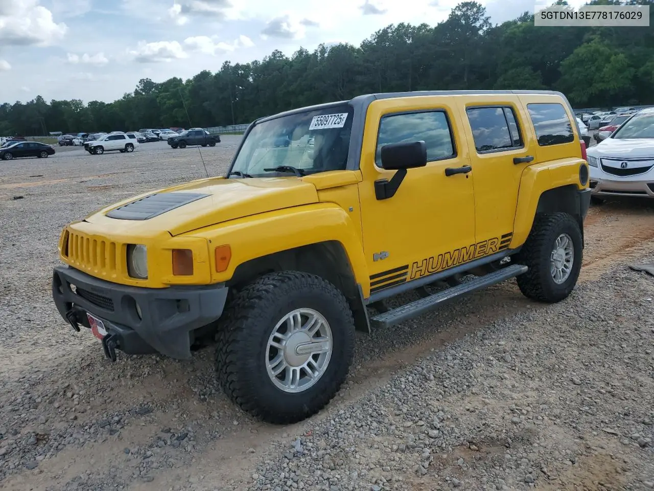 2007 Hummer H3 VIN: 5GTDN13E778176029 Lot: 55097725