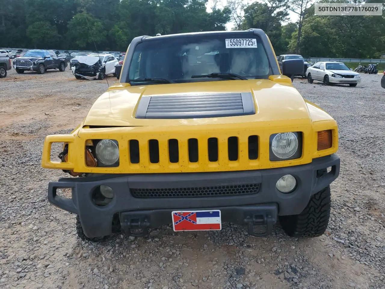 2007 Hummer H3 VIN: 5GTDN13E778176029 Lot: 55097725