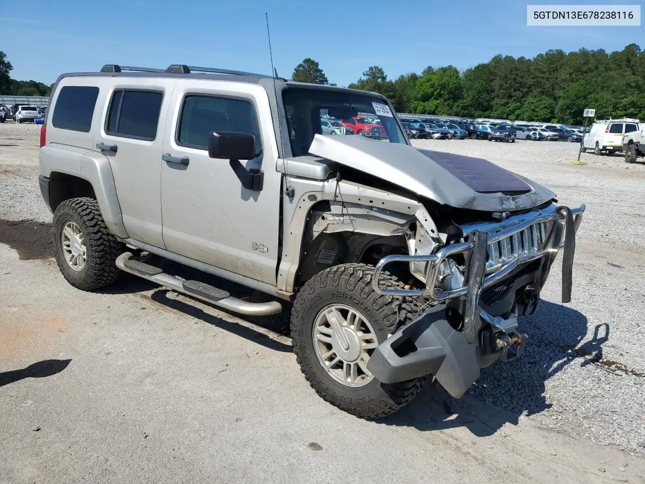 2007 Hummer H3 VIN: 5GTDN13E678238116 Lot: 55759035