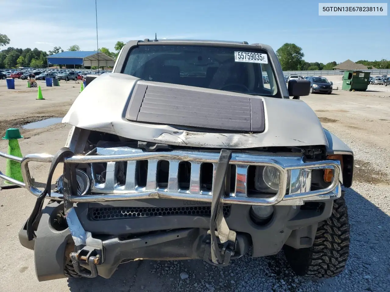 2007 Hummer H3 VIN: 5GTDN13E678238116 Lot: 55759035