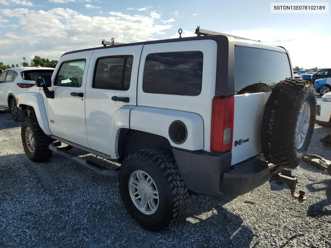 2007 Hummer H3 VIN: 5GTDN13E078102189 Lot: 56908495