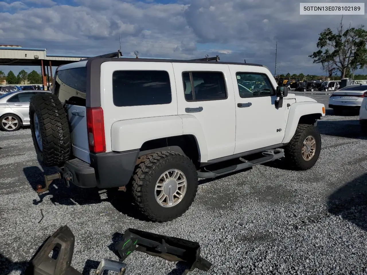 2007 Hummer H3 VIN: 5GTDN13E078102189 Lot: 56908495