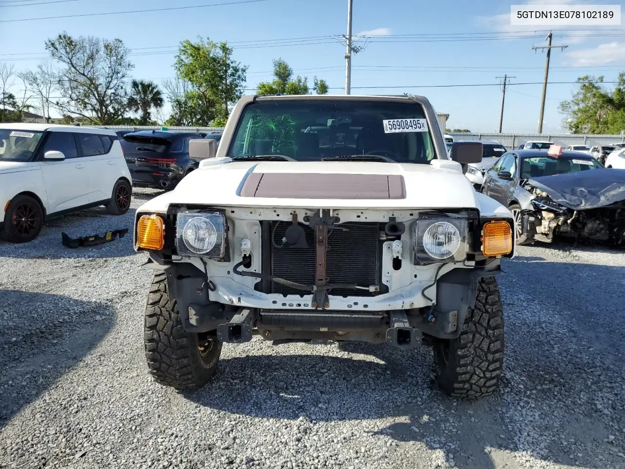 2007 Hummer H3 VIN: 5GTDN13E078102189 Lot: 56908495