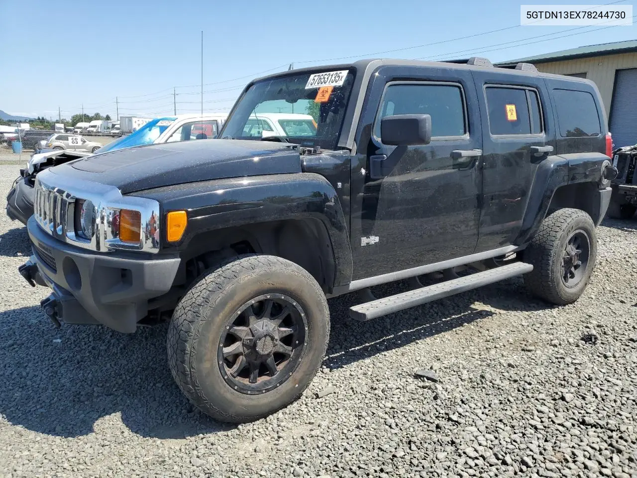 2007 Hummer H3 VIN: 5GTDN13EX78244730 Lot: 57653135