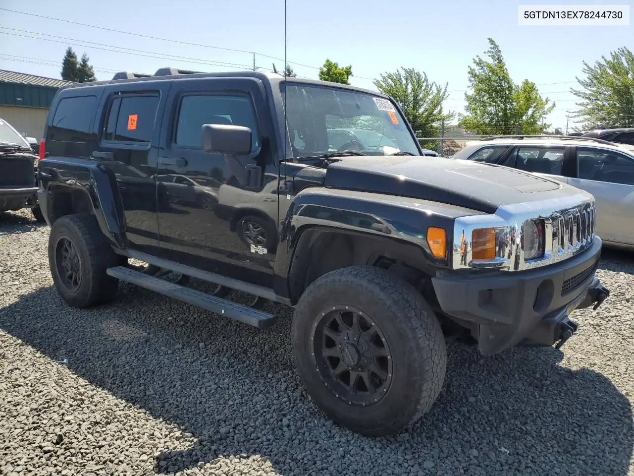 2007 Hummer H3 VIN: 5GTDN13EX78244730 Lot: 57653135