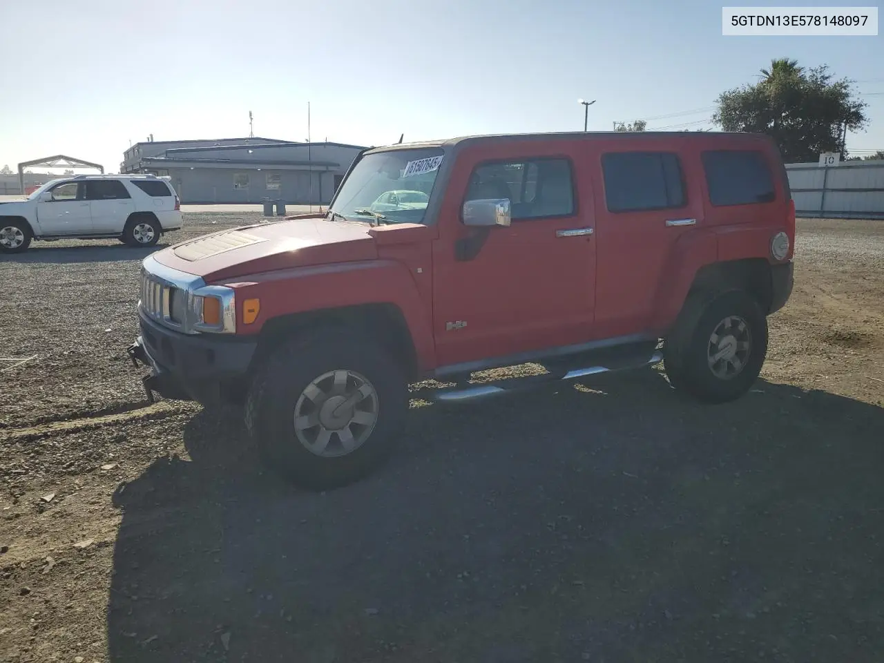 2007 Hummer H3 VIN: 5GTDN13E578148097 Lot: 61507645