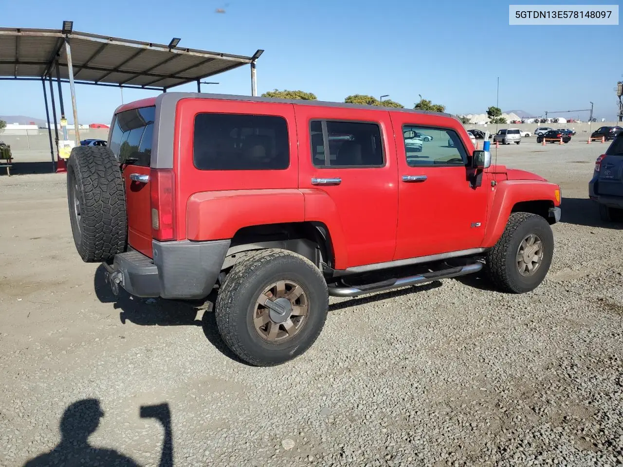 2007 Hummer H3 VIN: 5GTDN13E578148097 Lot: 61507645
