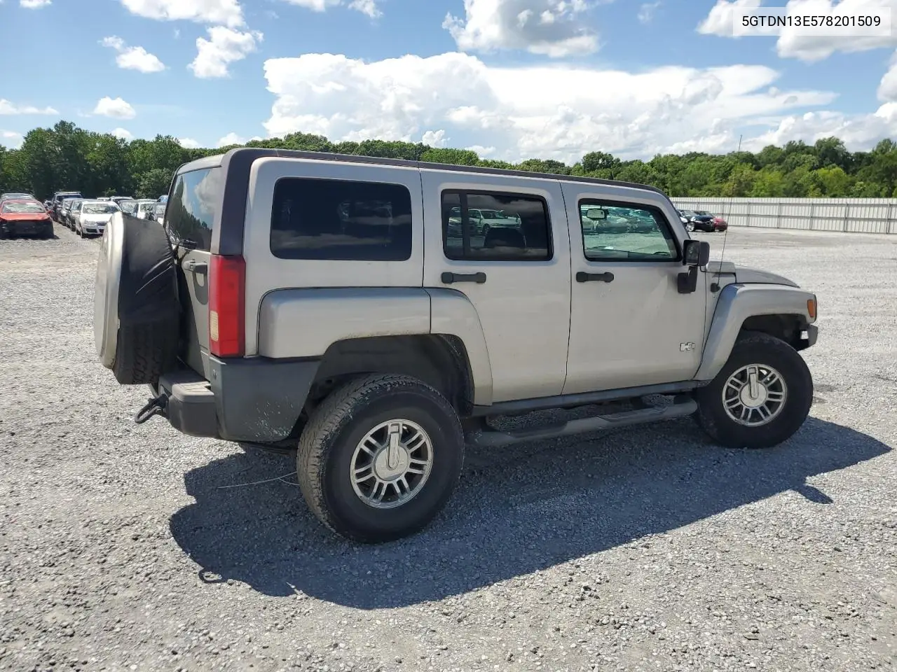 2007 Hummer H3 VIN: 5GTDN13E578201509 Lot: 61532785