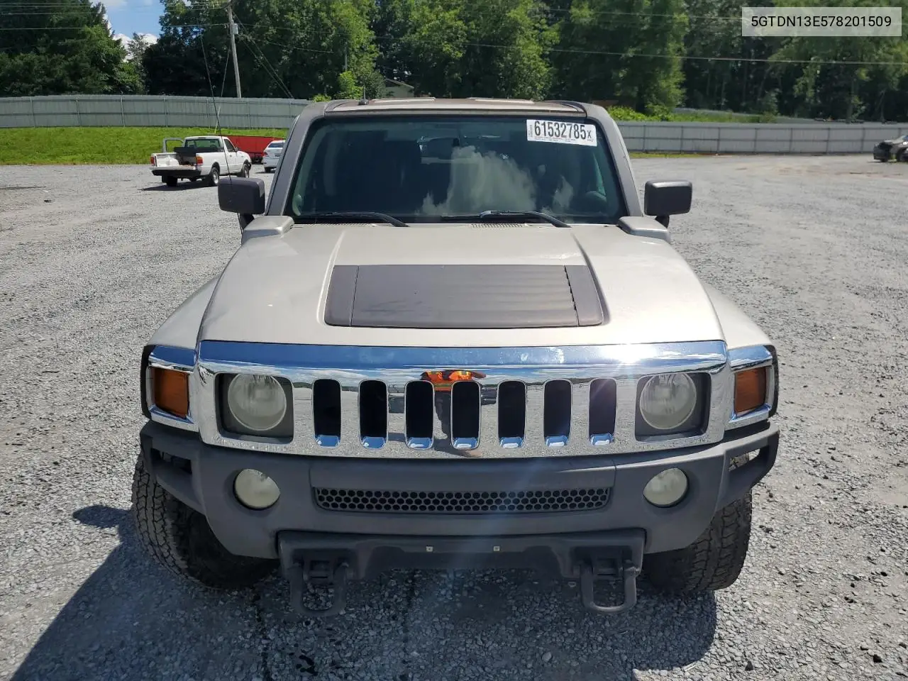 2007 Hummer H3 VIN: 5GTDN13E578201509 Lot: 61532785