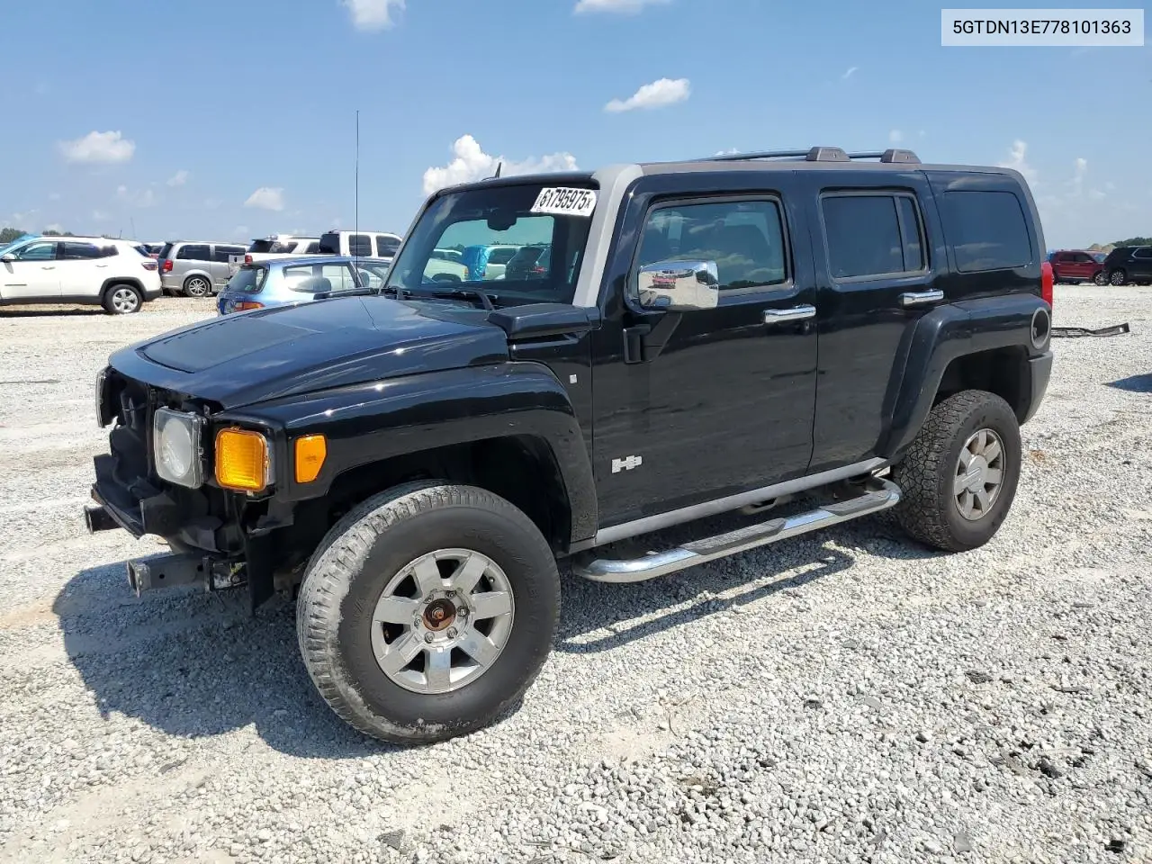 2007 Hummer H3 VIN: 5GTDN13E778101363 Lot: 61795975