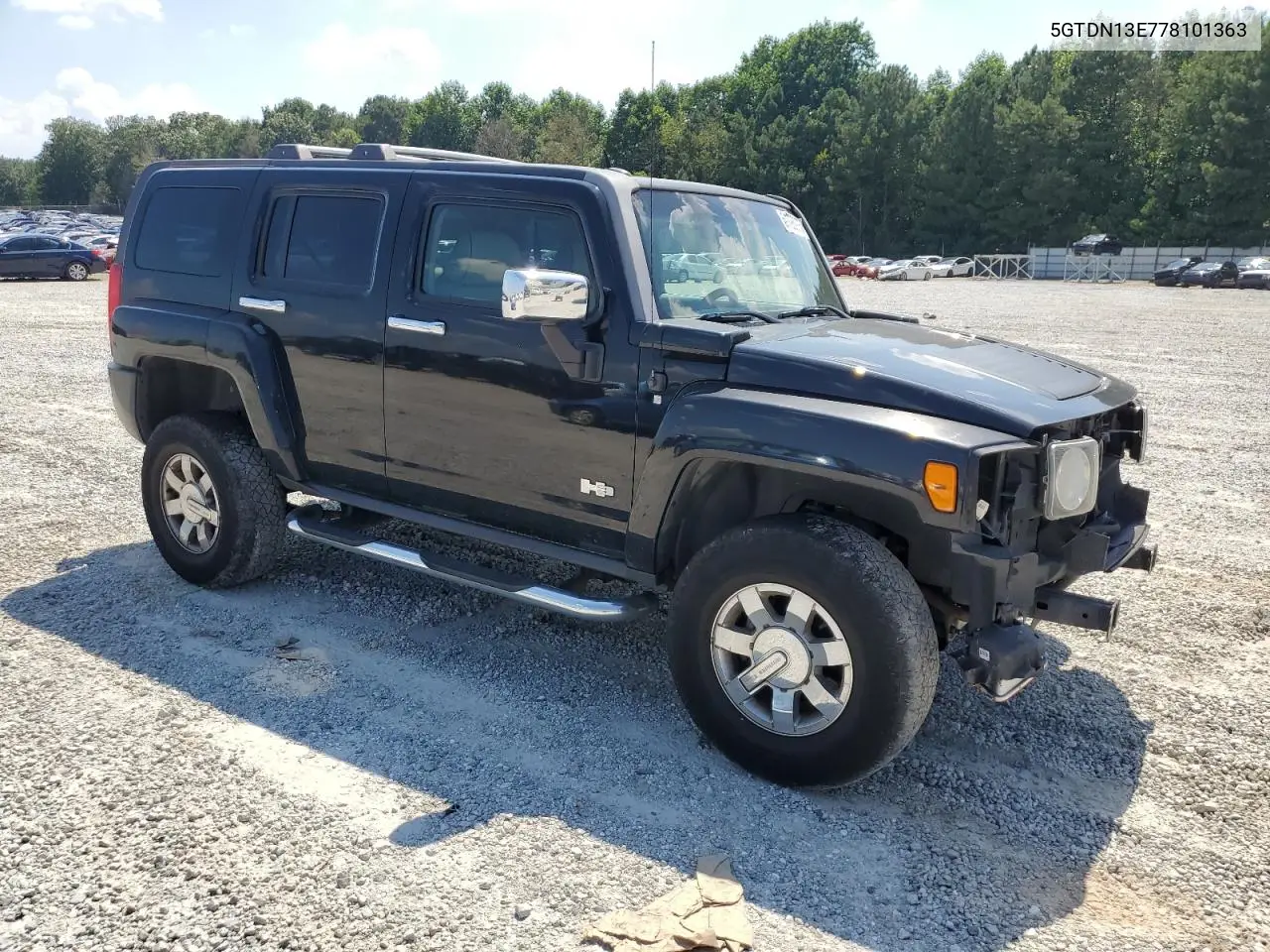 2007 Hummer H3 VIN: 5GTDN13E778101363 Lot: 61795975