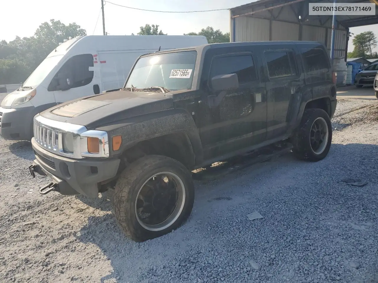 2007 Hummer H3 VIN: 5GTDN13EX78171469 Lot: 62571565