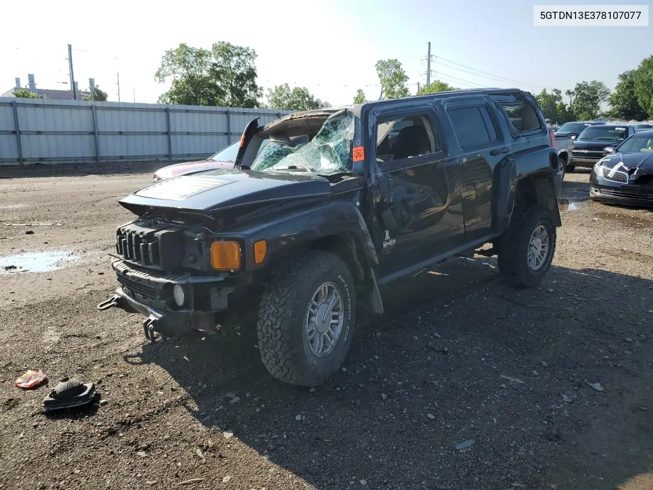 2007 Hummer H3 VIN: 5GTDN13E378107077 Lot: 62747575