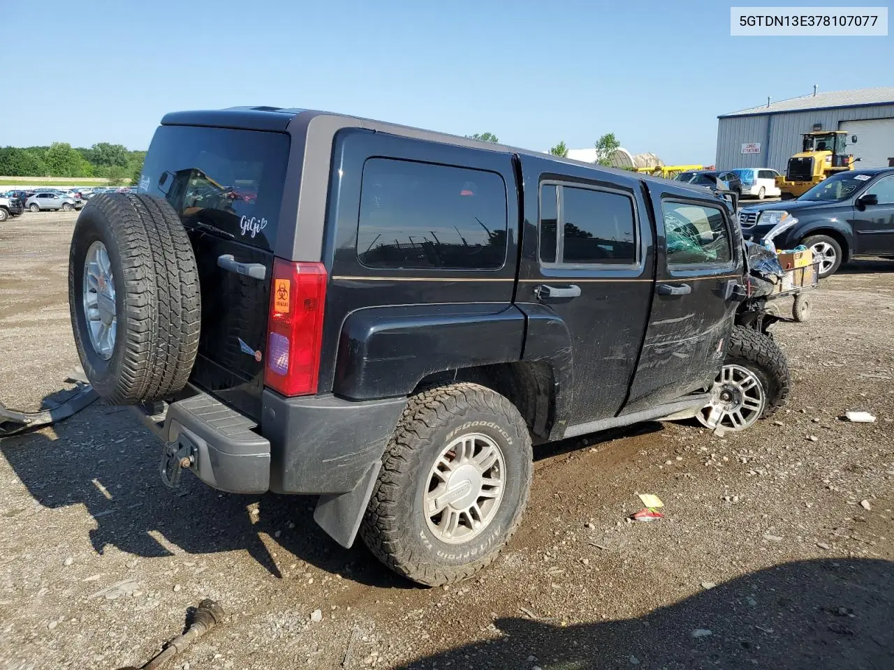 2007 Hummer H3 VIN: 5GTDN13E378107077 Lot: 62747575