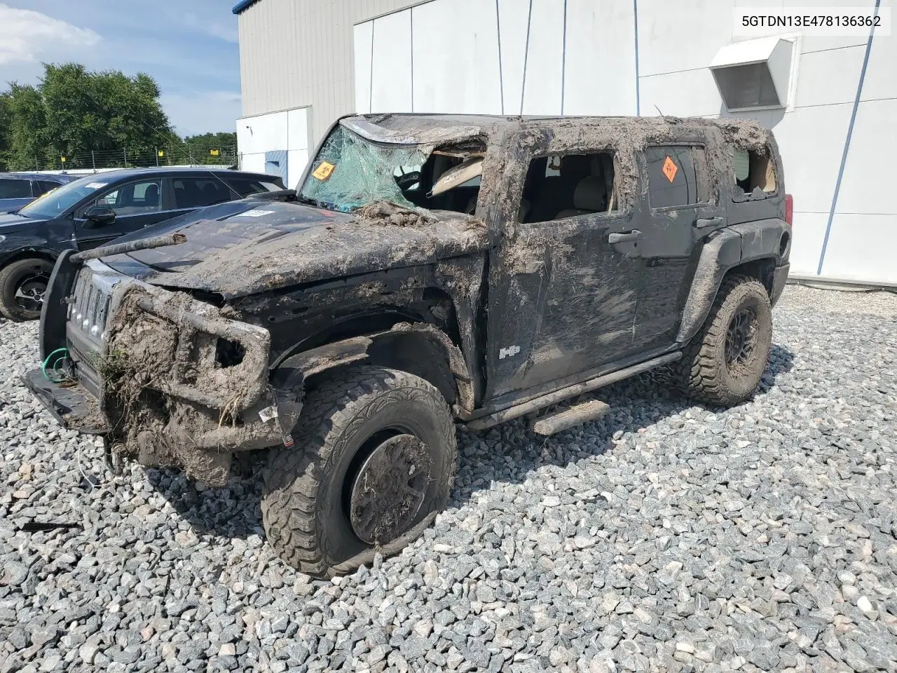 2007 Hummer H3 VIN: 5GTDN13E478136362 Lot: 62877855